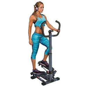 JOCCA - Stepper con Manubrio|Passo laterale con Barre di Supporto| Glutei, Addome e Gambe| Salire e Scendere le Scale| Piedini Antiscivolo| 4 Funzioni| Fitness Macchina| Manici imbottiti