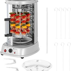 Royal Catering Grill Verticale Elettrico Grill Elettrico Verticale Professionale RCGV-1400 (3-in-1, Potenza: 1.500 W, Temperatura fino a 120 °C, Timer di 60 min)